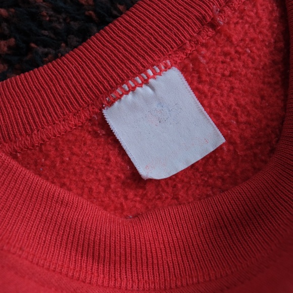 Vintage 80s Don’t Worry Be Happy Puff Print Crew Neck Sweatshirt Size L/XL - Picture 4 of 5